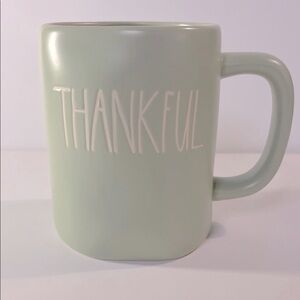 Rae Dunn Sage Green Thankful Coffee Tea Mug Cup Thanksgiving Religious